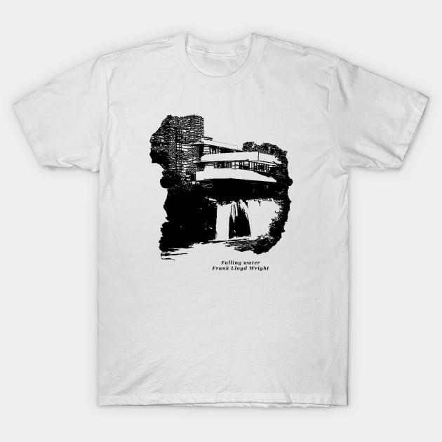 Falling Water Frank Lloyd Wright T-Shirt by Jamesbartoli01@gmail.com